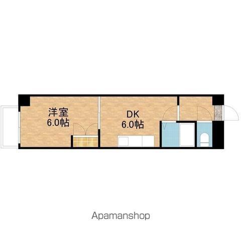 オクタワーズ野幌ウエストタワー(1DK/2階)の間取り写真