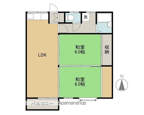 高三ハイツ(2LDK/2階)の間取り写真