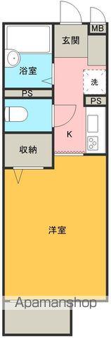 フェリスⅢ(1K/1階)の間取り写真