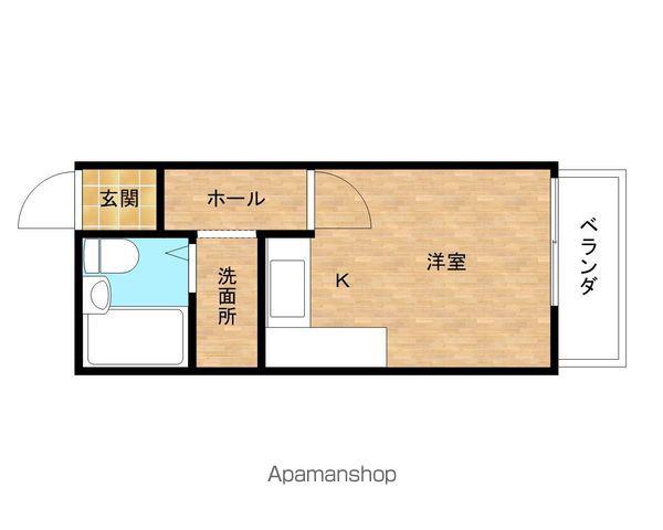 コーポサザン(ワンルーム/2階)の間取り写真