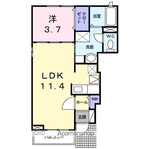 メゾンRM(1LDK/1階)の間取り写真