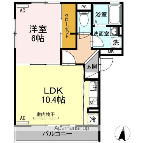 D-ROOM桜町 D棟(1LDK/3階)の間取り写真