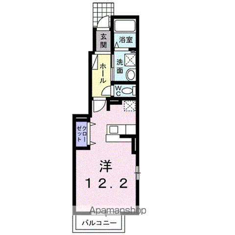 デスティニー・スクエア(ワンルーム/1階)の間取り写真