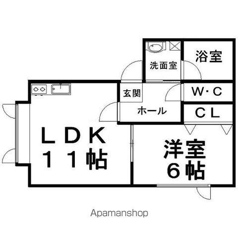 ハイツ糸(1LDK/2階)の間取り写真