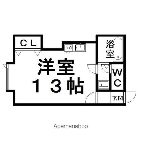 カーサ美芳(ワンルーム/1階)の間取り写真