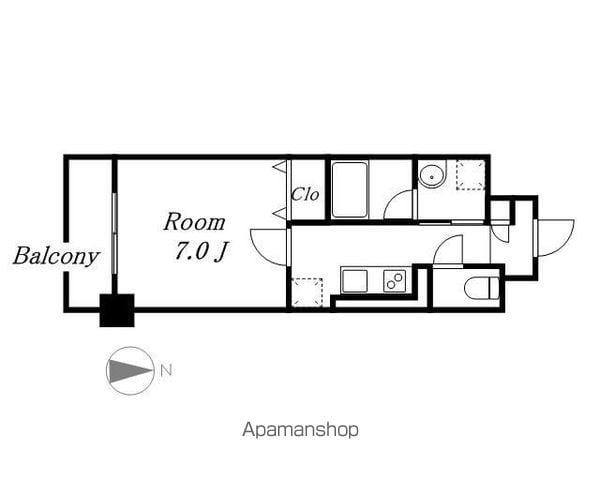 DIAMOND MOON(1K/11階)の間取り写真