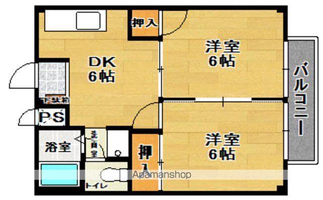 シティハイツアイランド(2DK/2階)の間取り写真