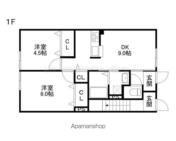 メゾンセーブル(2DK/1階)の間取り写真