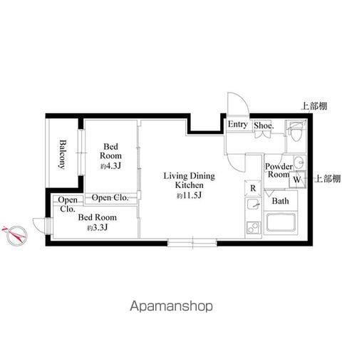 CASA PIAZZA 杉並和田(2LDK/2階)の間取り写真