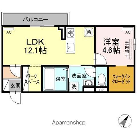 ピターニュ B(1LDK/1階)の間取り写真