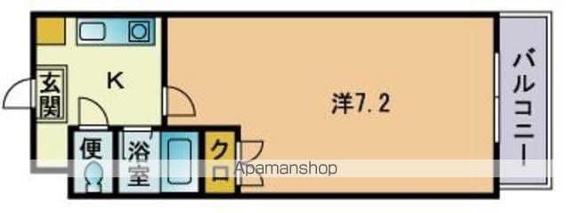 インプレザ竹下駅前Ⅱ(1K/3階)の間取り写真