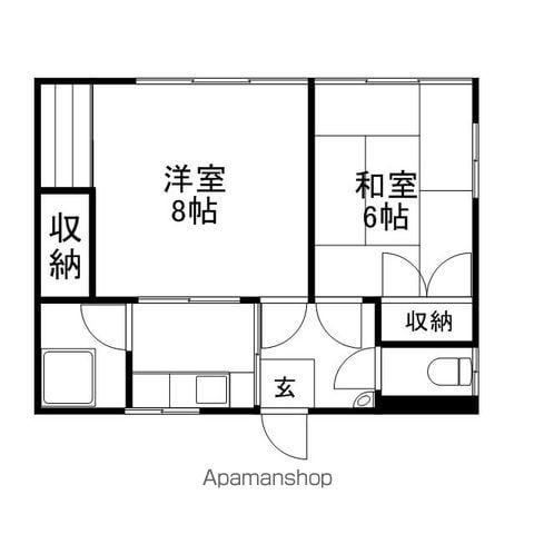 信越本線 安茂里駅 徒歩10分 1階建 築62年(2K)の間取り写真