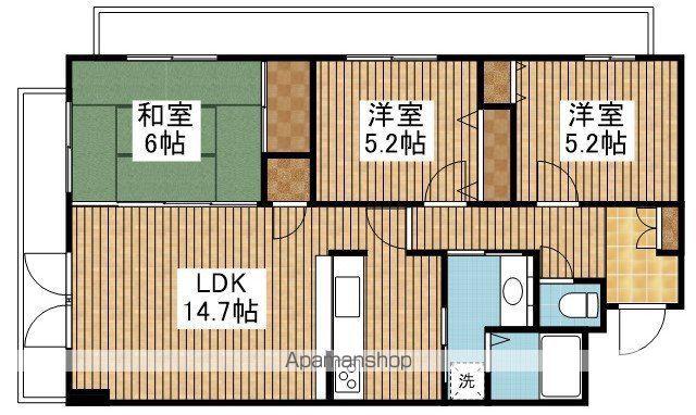 ダイアパレス東堀通(3LDK/4階)の間取り写真