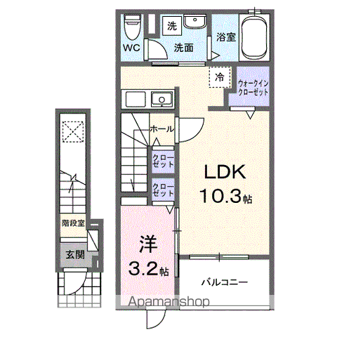 レガシィ フォレスト(1LDK/2階)の間取り写真