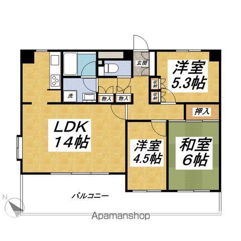 ウインディ氷川台(3LDK/6階)の間取り写真