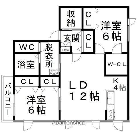 エクセレンスⅡ(2LDK/1階)の間取り写真