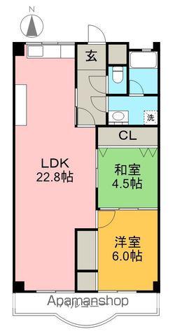 鹿児ハイツ(2LDK/2階)の間取り写真