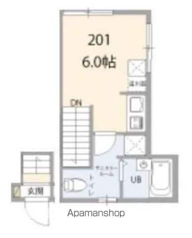 UVAS三軒茶屋(ワンルーム/2階)の間取り写真