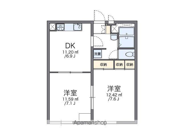 レオパレスポトリバI(2DK/2階)の間取り写真