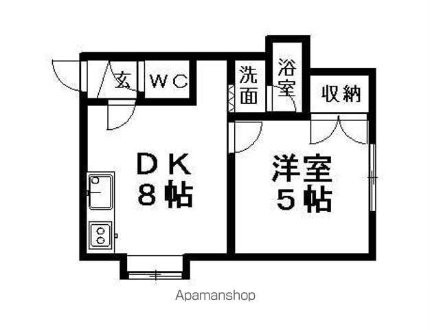 メゾンドール菊水(1LDK/2階)の間取り写真