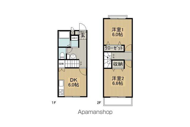ヒルサイド二葉(2DK/1階)の間取り写真