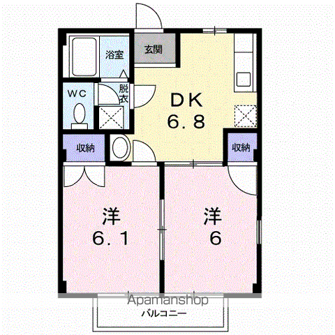 ニューシティSUDA(2DK/2階)の間取り写真