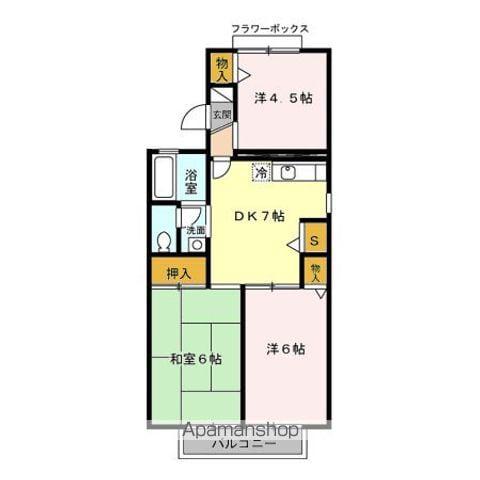 グレースハイム(3DK/1階)の間取り写真