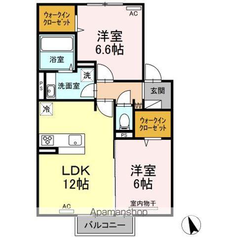 プロムナード プルミエ(2LDK/2階)の間取り写真