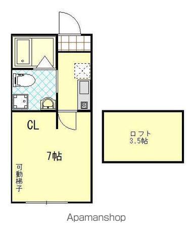 シエルクレスト杉田(1K/2階)の間取り写真