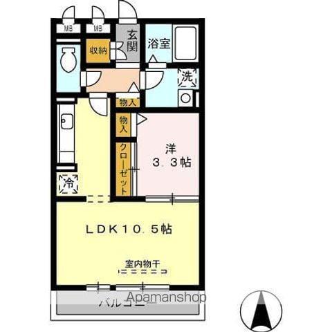 メゾンエスターブレ(1LDK/3階)の間取り写真