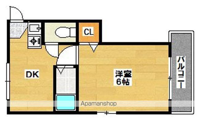 シャトル市大前(1K/1階)の間取り写真