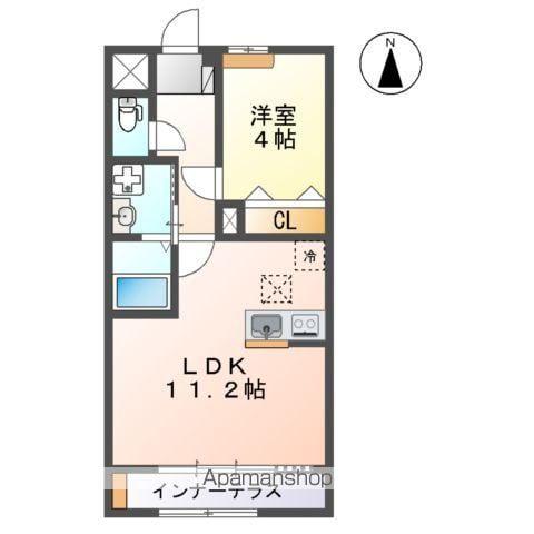 ユ シェルポン(1LDK/1階)の間取り写真