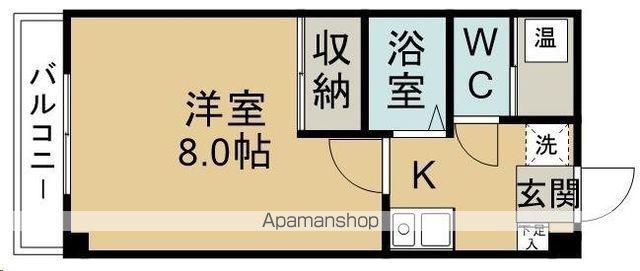ピースフル太子堂(1K/3階)の間取り写真