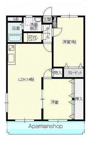 M.クラルテ(2LDK/3階)の間取り写真