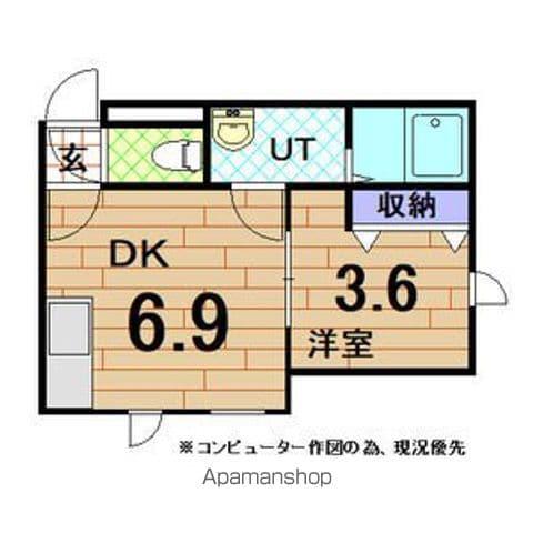 ディアコート(1DK/2階)の間取り写真
