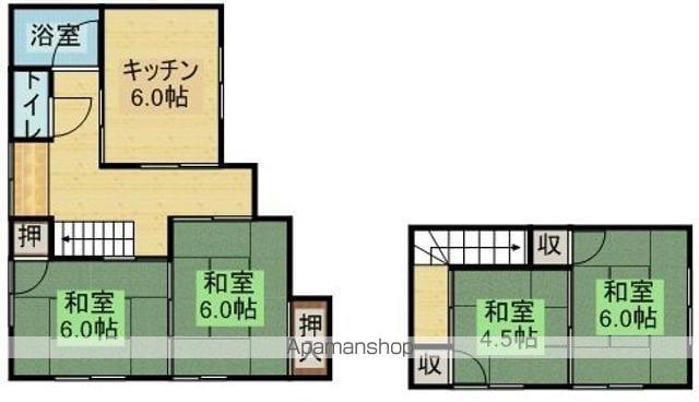 愛媛県松山市 2階建 築40年(4DK)の間取り写真