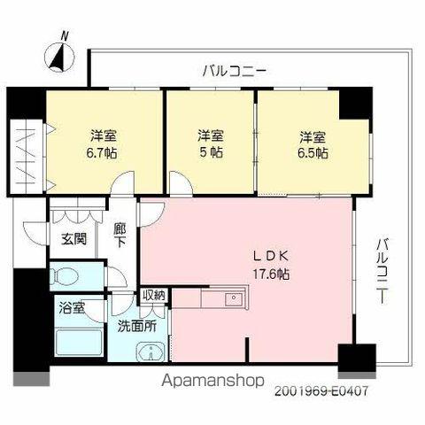 プライムメゾン セントラルパーク(3LDK/4階)の間取り写真