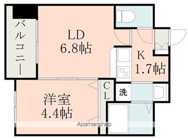 S-FORT保田窪(1LDK/7階)の間取り写真