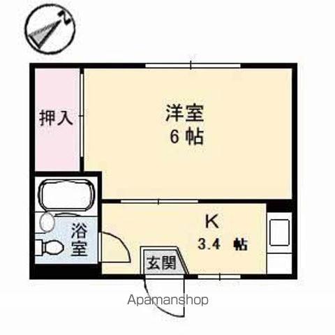 フレグランスレイC(1K/2階)の間取り写真