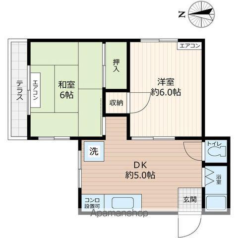 パレスハイツ(2DK/1階)の間取り写真