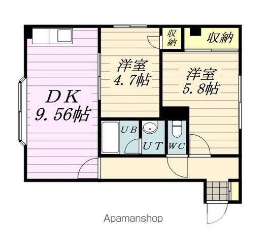 プラザイン南郷(2DK/4階)の間取り写真