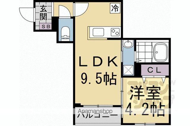 F ASECIA POLAKE(1LDK/1階)の間取り写真