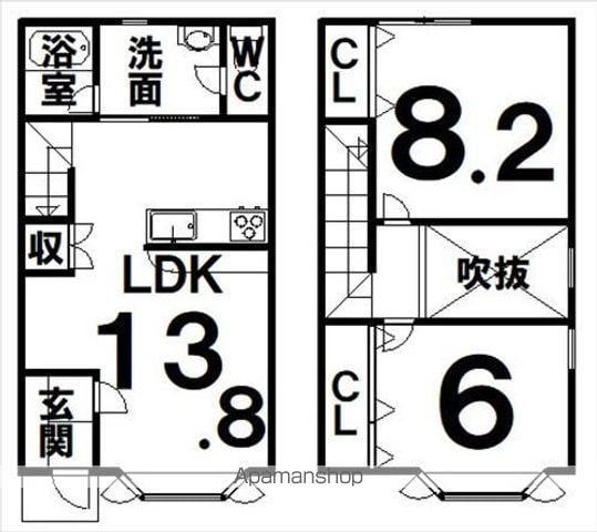 白柳メゾンⅡ(2LDK/1階)の間取り写真
