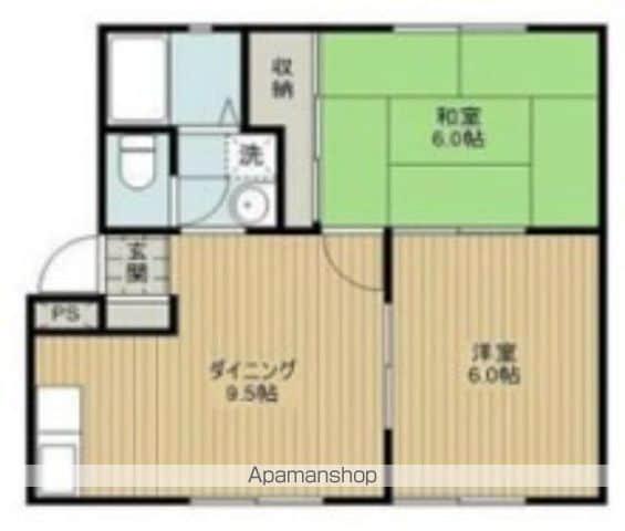 クロノス狭山(2DK/1階)の間取り写真