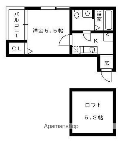 ASTRALⅡ(1K/2階)の間取り写真