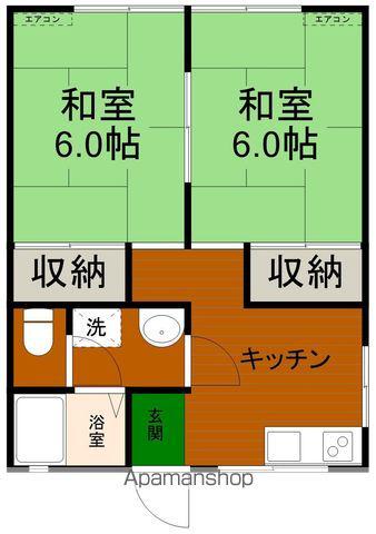 Kハイツ 和らぎ(2K/1階)の間取り写真