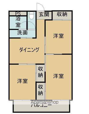 コーポラス秋山(3DK/5階)の間取り写真