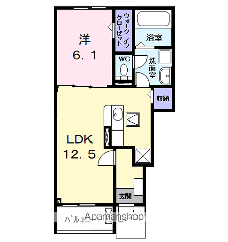 セシルⅡ(1LDK/1階)の間取り写真