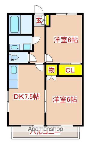 サンライズ敷根(2DK/2階)の間取り写真