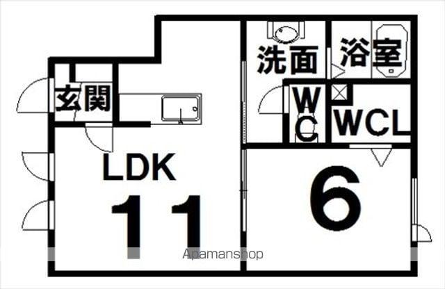 レジデンス アイ Ⅱ(1LDK/2階)の間取り写真